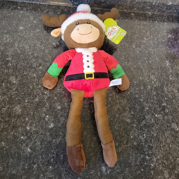 Holiday baby toy Moose Christmas plush w/ rattle - Picture 3 of 5